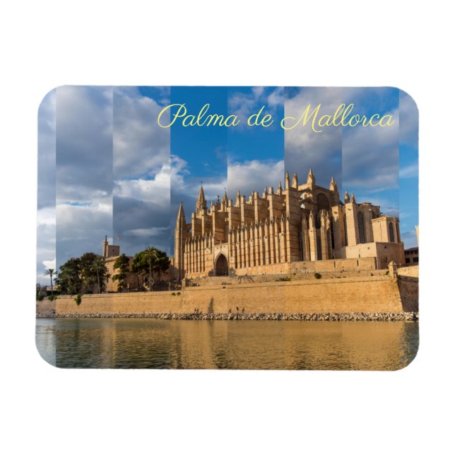 Katedralen i Palma de Mallorca vid Golden-timmen Magnet (Horisontell)