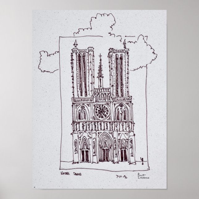Katedralen Notre-Dame de Paris | Ille de la Cite Poster (Framsidan)