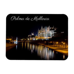Katedralen Palma de Mallorca nattetid - Spanien Magnet
