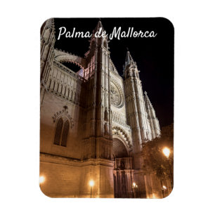 Katedralen Palma de Mallorca nattetid - Spanien Magnet