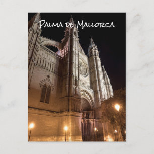 Katedralen Palma de Mallorca nattetid - Spanien Vykort