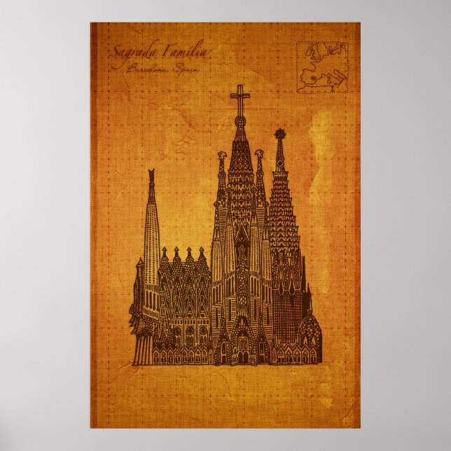 Katedraler: Sagrada Fam � lia, Barcelona Poster (Framsidan)