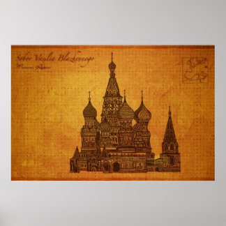 Katedraler: Sobor Vasilia Blazhennogo, Moskva Poster