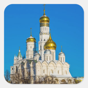 Katedralerna i Moskva Kremlin Fyrkantigt Klistermärke