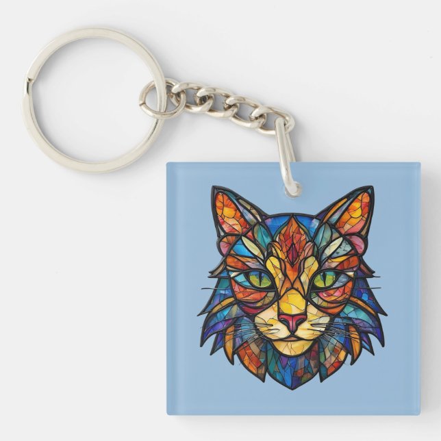 Katedralglas Katt Detaljerat Ansikte (Framsidan)