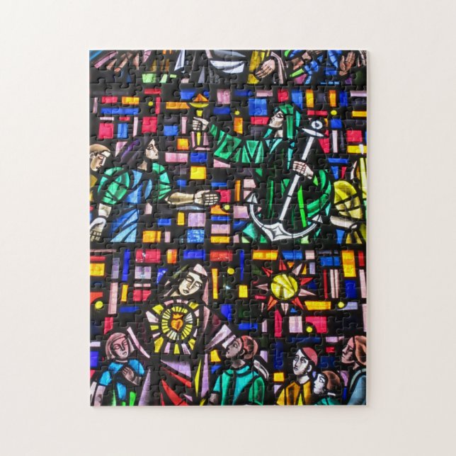 katedralglas, nedfläckad pussel (Vertikal)