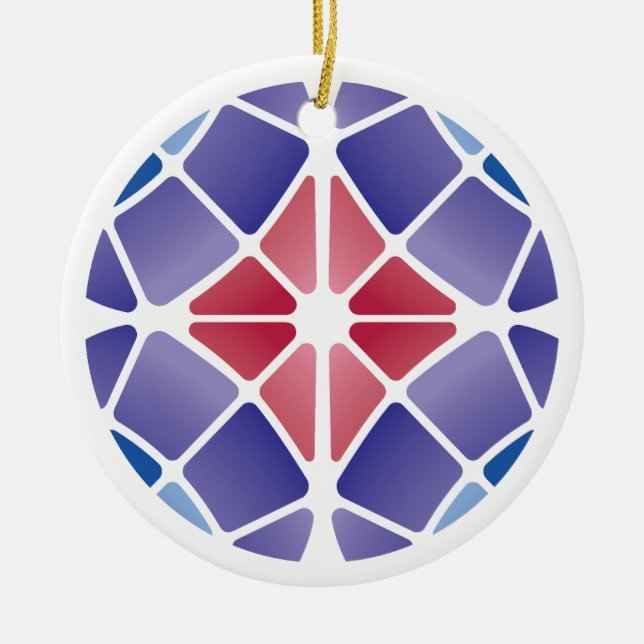 Katedralglas (Radiell - Dagsljus) Julgransprydnad Keramik (Framsidan)