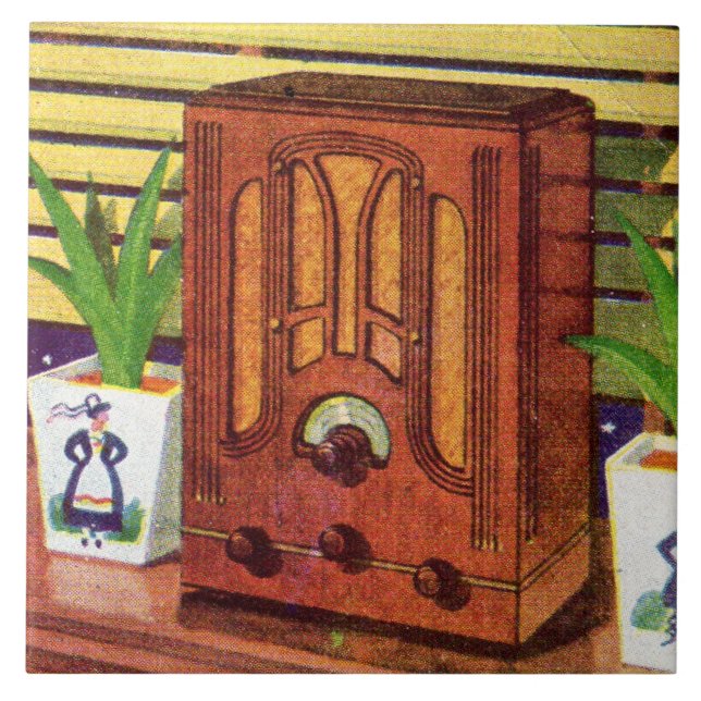 Katedralradio 1937 kakelplatta (Framsidan)