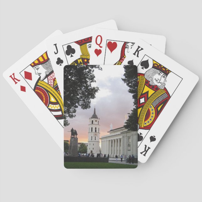 Katedraltorget i Vilnius, LITAUEN — Casinokort (Baksidan)