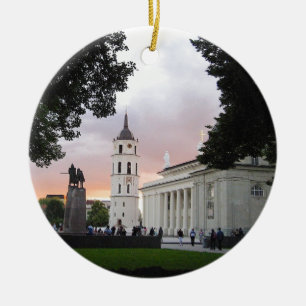 Katedraltorget i Vilnius, LITAUEN — Julgransprydnad Keramik