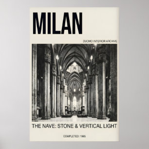 Katedralväggkonst Milano Duomo Interiör Poster