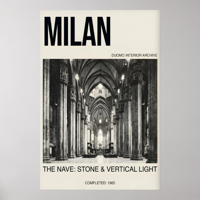 Katedralväggkonst Milano Duomo Interiör Poster (Framsidan)