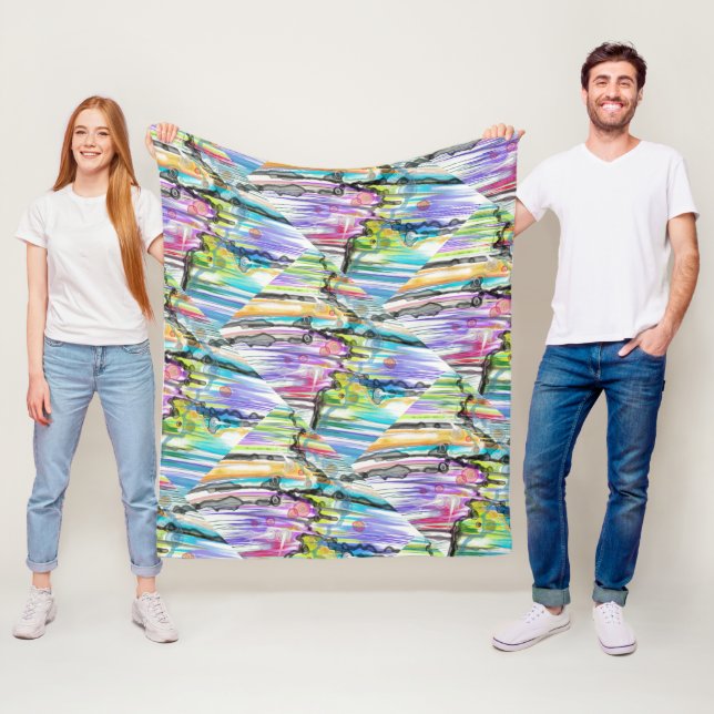 KATEGORI FIVS SWIRLING ABSTRAKT ART DESIGN FLEECEFILT (På plats)