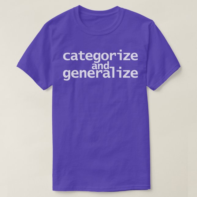 Kategorisera och generalisera t shirt (Design framsida)