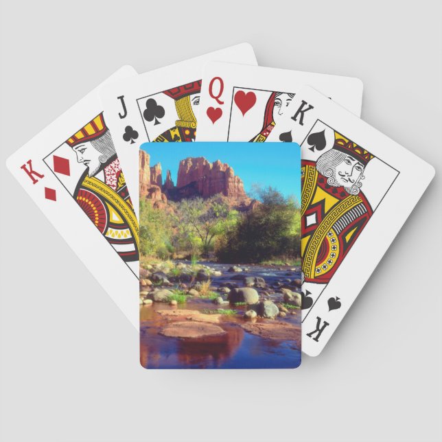Katekedal Sten som reflekterar i Oak Bäck Casinokort (Baksidan)