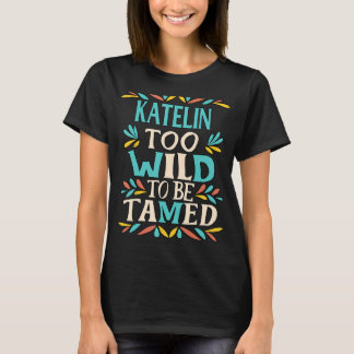 KATELIN Namn Cute Retro Girls Wildblomma KATELIN N T Shirt