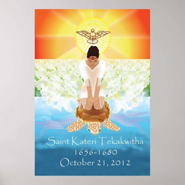 Kateri Tekakwith a poster (Framsidan)