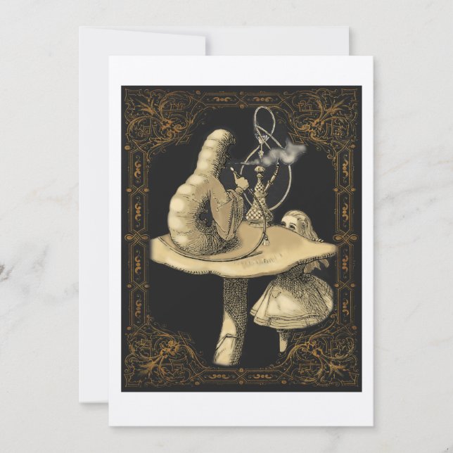 Katerpelare Alice i underlandskort Inbjudningar (Framsida)