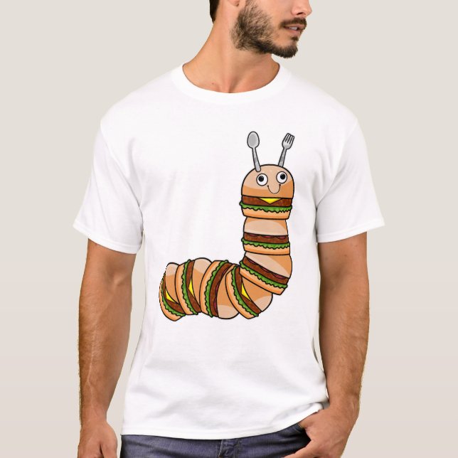 Katerpelare som ostburger med nötkött och Salad T Shirt (Framsida)