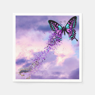 Katerpelarmorot in i Butterfly napkins Pappersservett