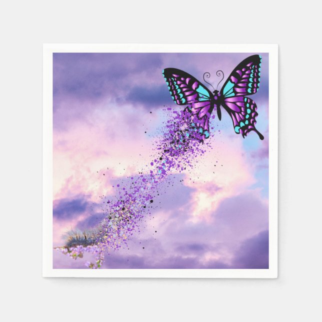 Katerpelarmorot in i Butterfly napkins Pappersservett (Framsidan)