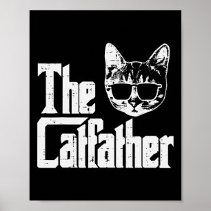 Katfader Funny Cat Pappa Fars dag Movie Pun Poster
