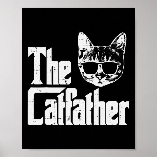 Katfader Funny Cat Pappa Fars dag Movie Pun Poster (Framsidan)