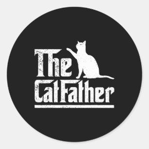 Katfader Funny Cat Pappa Fars dag Movie Pun Runt Klistermärke