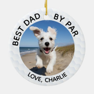 Katfoton för bästa Pappa efter Hund och Anpassning Julgransprydnad Keramik