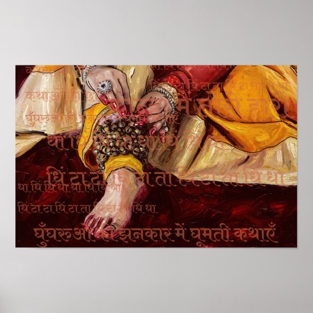 Kathak-dans Indisk väggdekor Kulturell konst Poster (Framsidan)