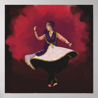 Kathak-dansare - en soloframträdande poster