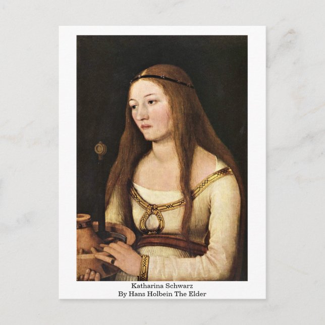 Katharina Schwarz av Hans Holbein Elder Vykort (Framsida)
