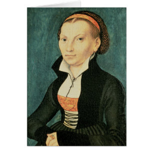 Katharina von Bora, framtida fru av Martin Hälsningskort