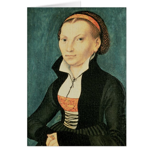 Katharina von Bora, framtida fru av Martin Hälsningskort (Framsidan)