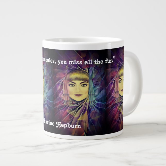 Katharine Hepburn - inspirationell feministisk cit Jumbo Mugg (Framsida höger)