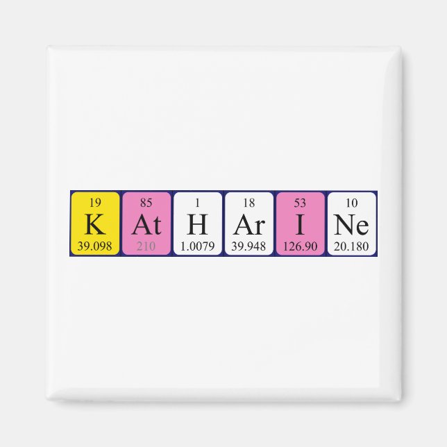 Katharine Perioine bord namn magnet (Framsidan)