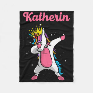 Katherin Namn Personlig Birthday Dabbing Unicor Fleecefilt