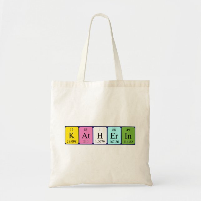 Katherin Periote bord namn tote bag Tygkasse (Framsidan)