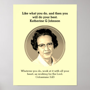 KATHERINE G JOHNSON Quote Anpassningsbar Scripture Poster