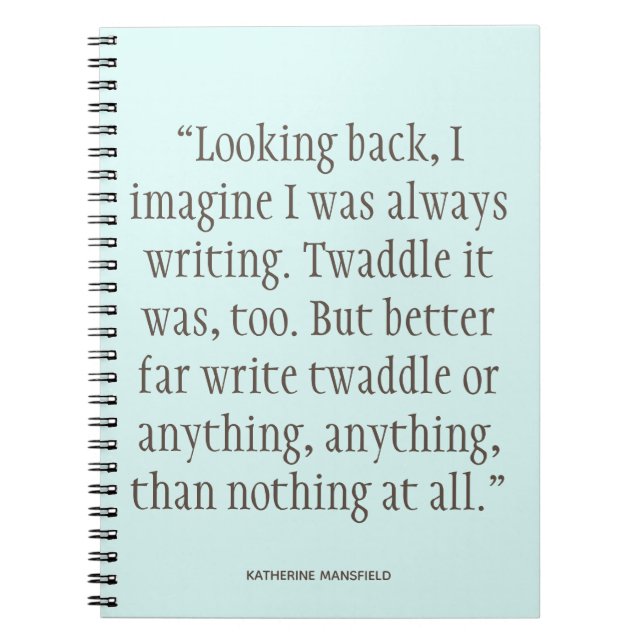 Katherine Mansfield Writing Quote Notebook Anteckningsbok (Framsidan)