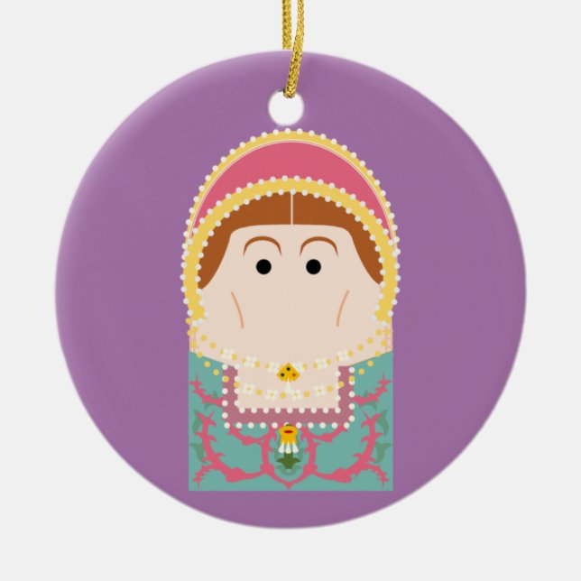 Katherine Parr Tudor Queen Julgransprydnad Keramik (Framsidan)