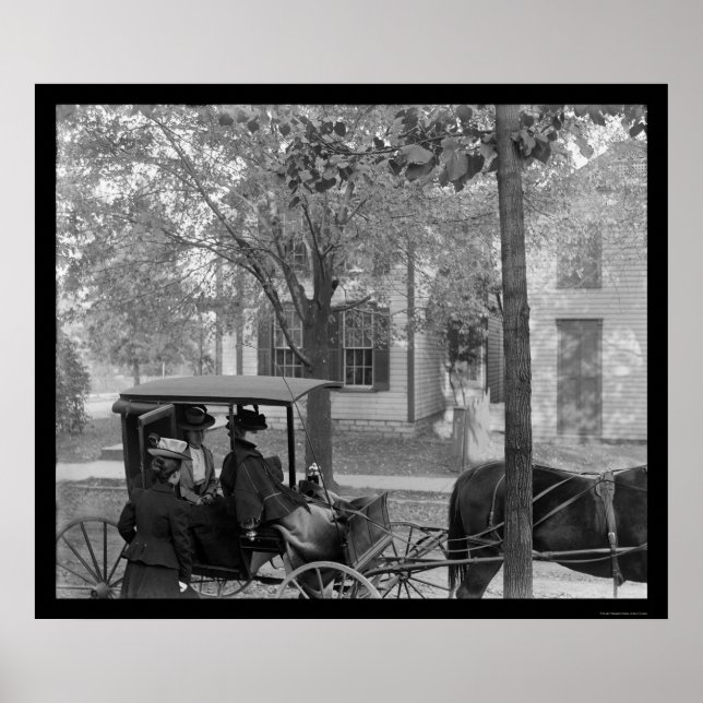 Katherine Wright i en Carriage in Dayton, OH 1898 Poster (Framsidan)
