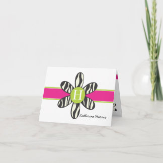 Katherine - Zebra och Shock rosa Tack Kort