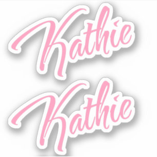 Kathie rosa namn x2 Vinyl Klistermärken