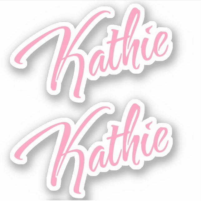 Kathie rosa namn x2 Vinyl Klistermärken (Framsida)