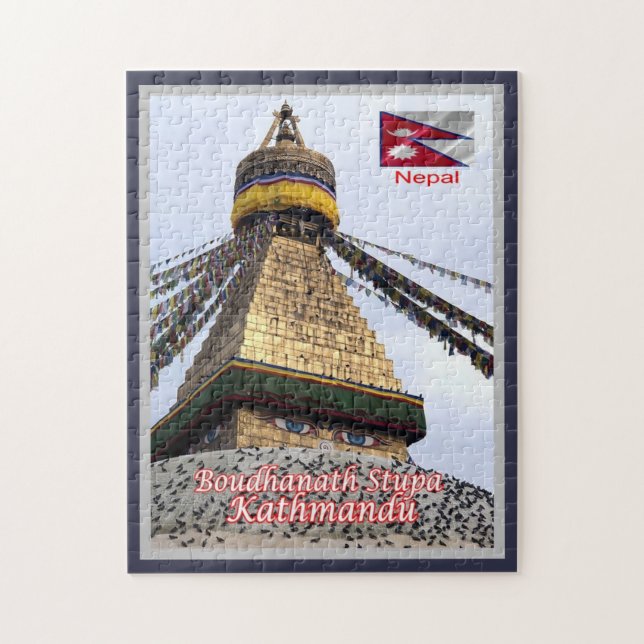 Kathmandu - Boudhanath Stupa - Nepal - Pussel (Vertikal)