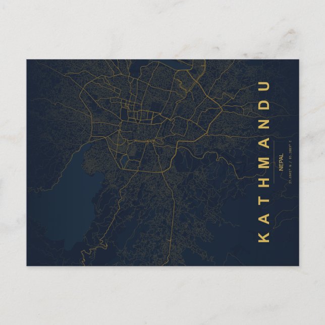 Kathmandu City Nepal Kartminimal vykort (Framsida)