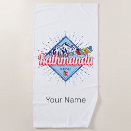 Kathmandu Mountains Nepal Retro Flaggor Souvenir