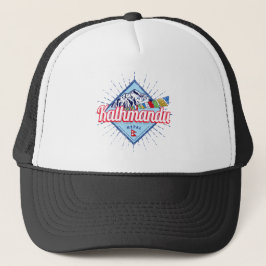 Kathmandu Mountains Nepal Retro Flaggor Souvenir Keps