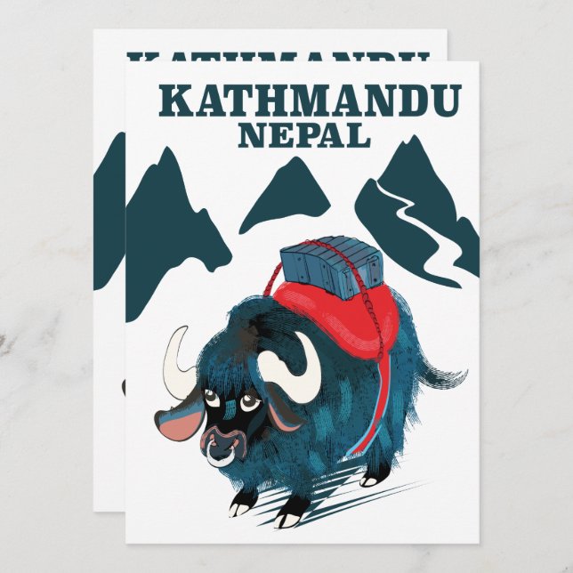 Kathmandu Nepal resemålning (Fram/baksida)